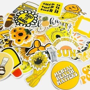 50 Piece Stickers Yellow Vibes Bullet Journal VSCO Sticker Pack [PRICE FIRM]